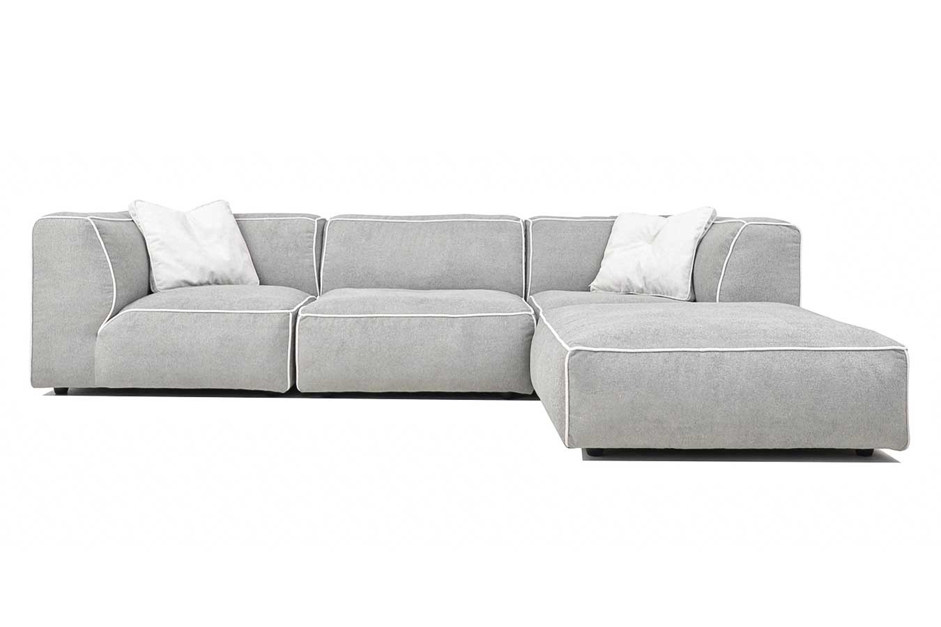 Ecksofa Marlon Stoff hellgrau