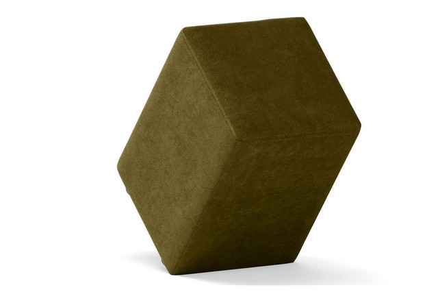 Sitzhocker Samt olive