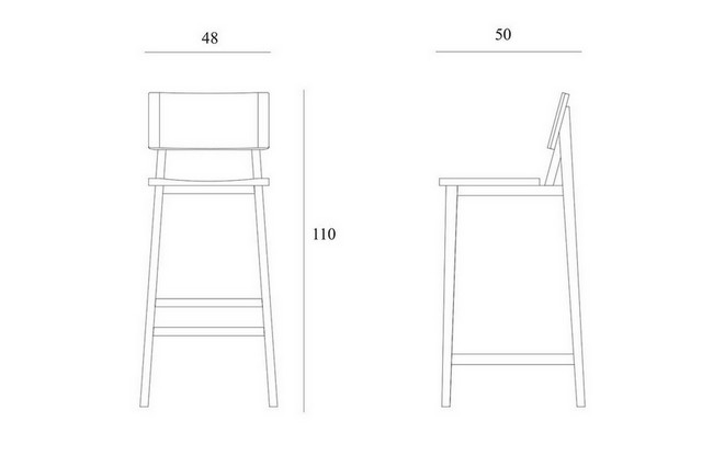 Barhocker N4 Eiche natur H 110 cm
