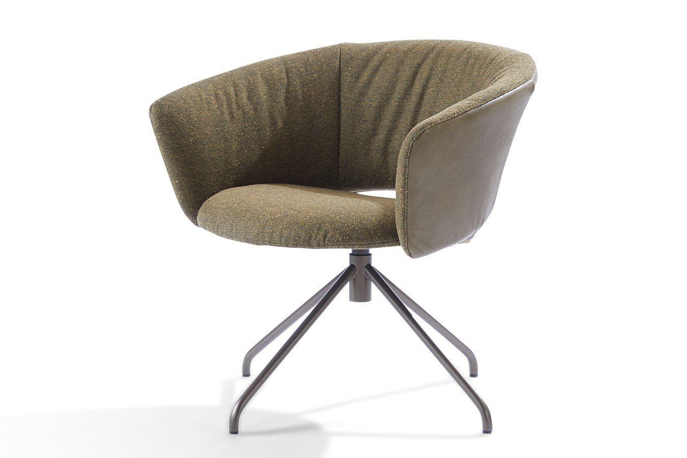 Drehstuhl Lola Stoff Leder olive