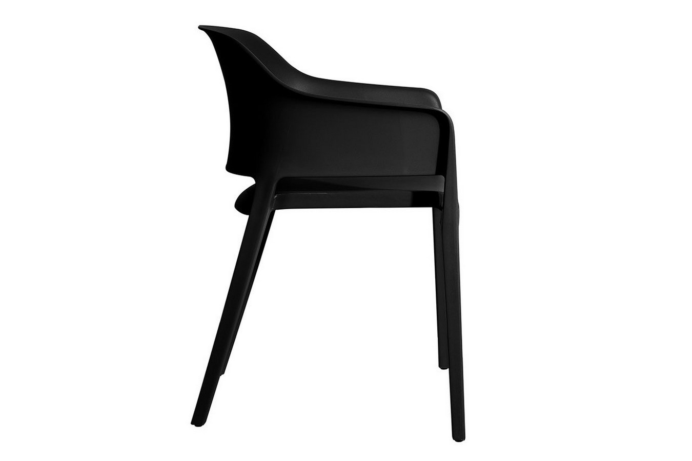 italienischer Designchair Cube mit Armlehne schwarz