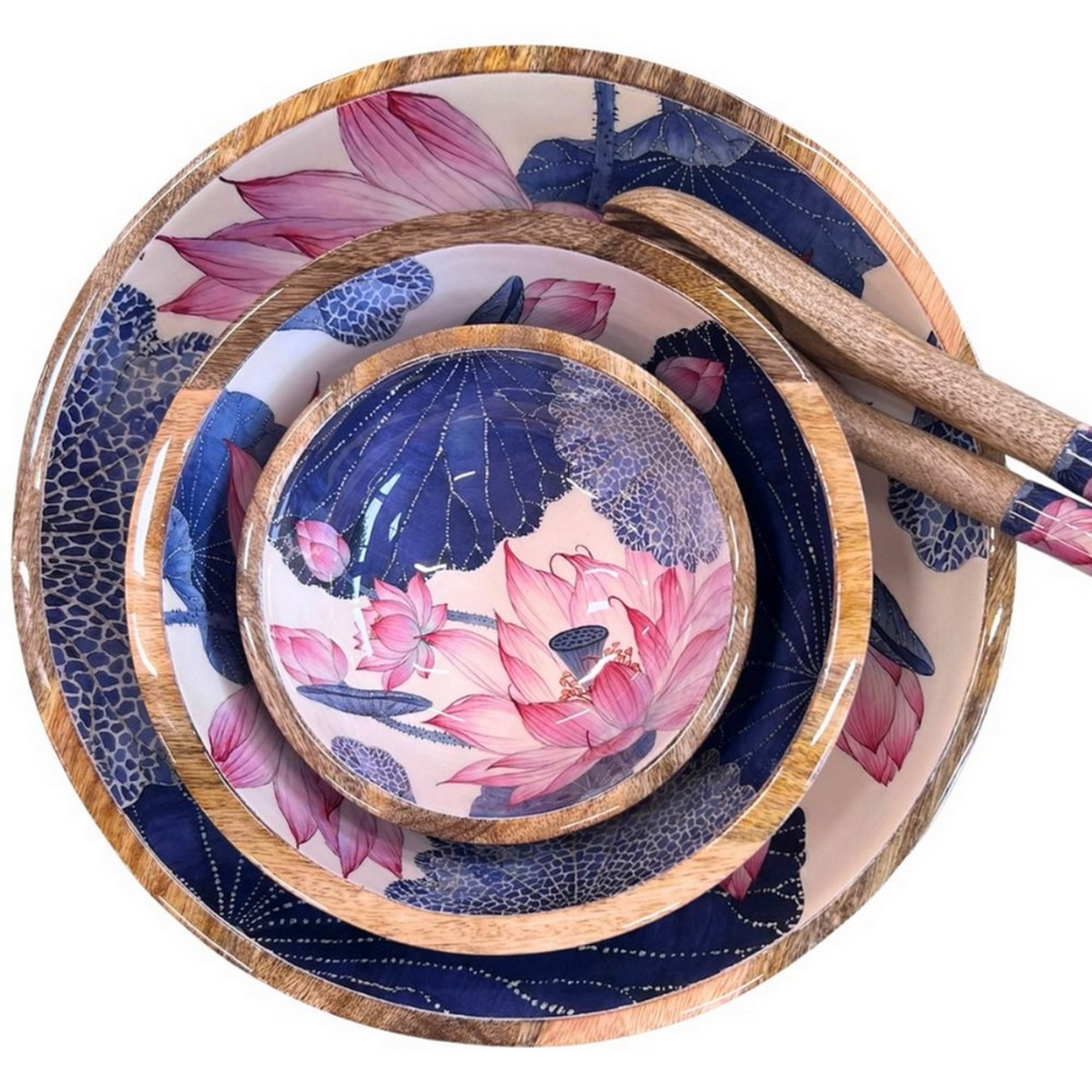 Schale Mangoholz Pimk Lotus D 35 cm