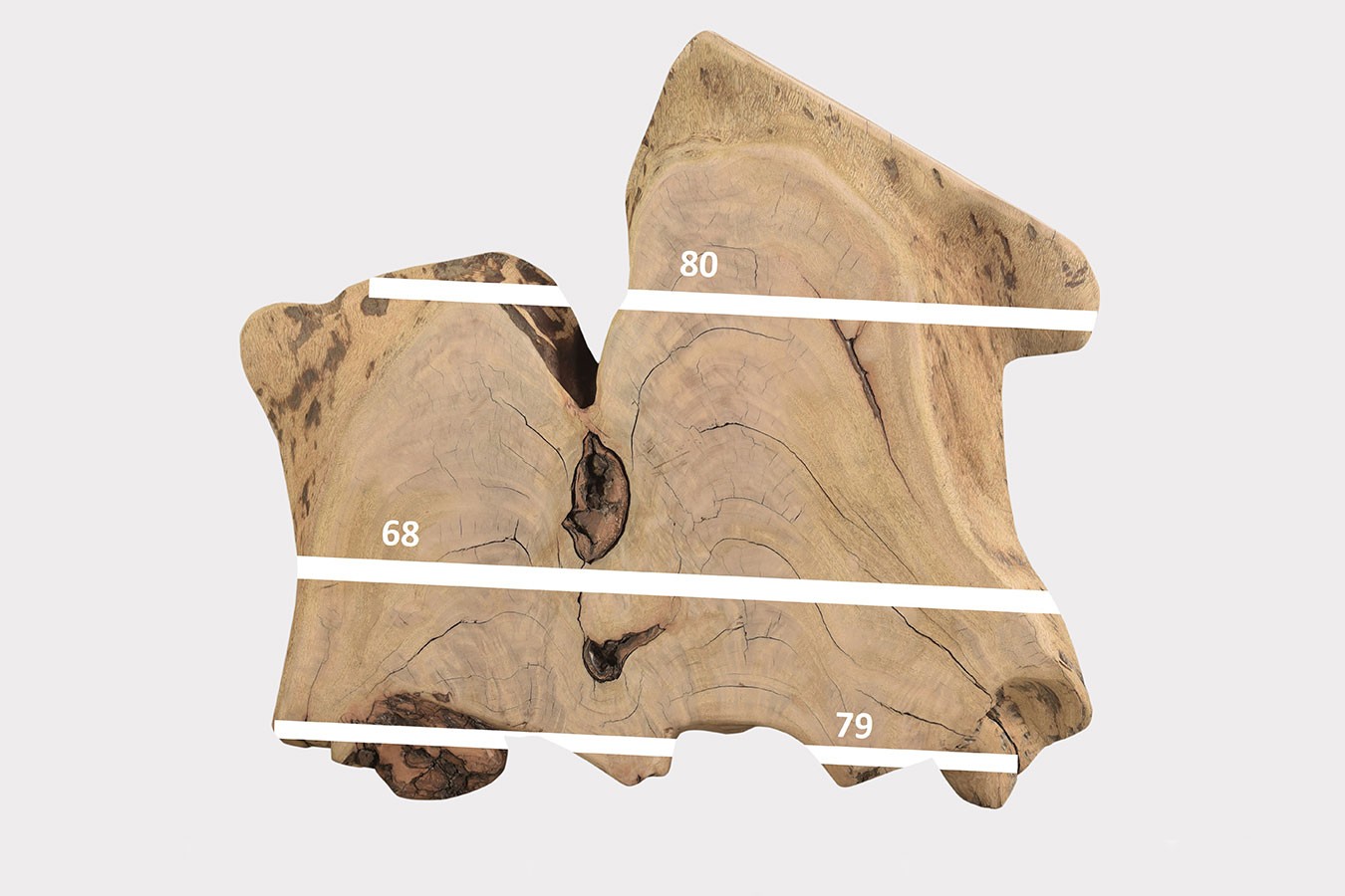 Tischplatte Mangoholz Monolith 80x77 cm