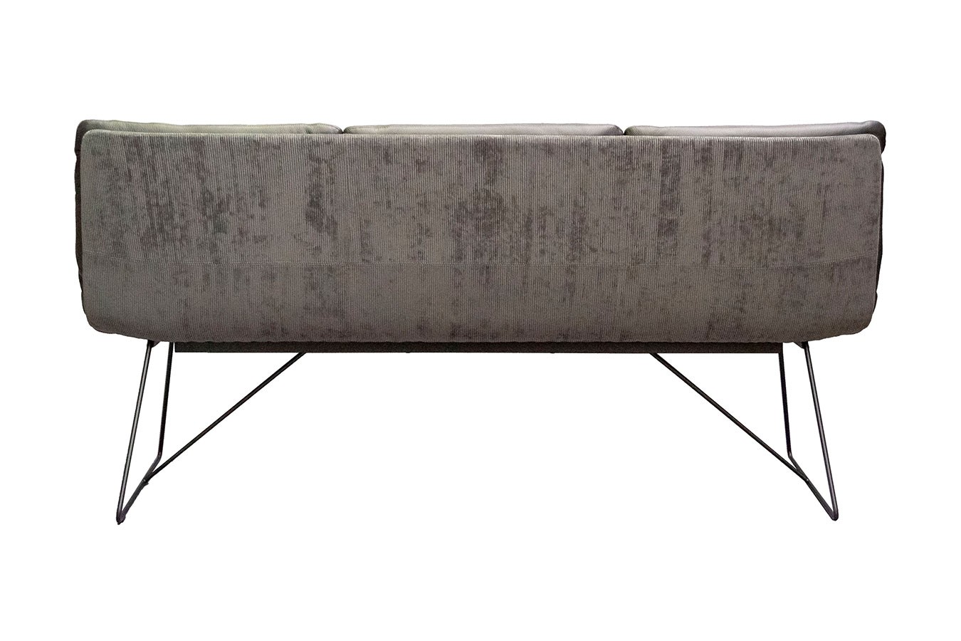 Bank Arva 3-Sitzer Stoff-Leder grau
