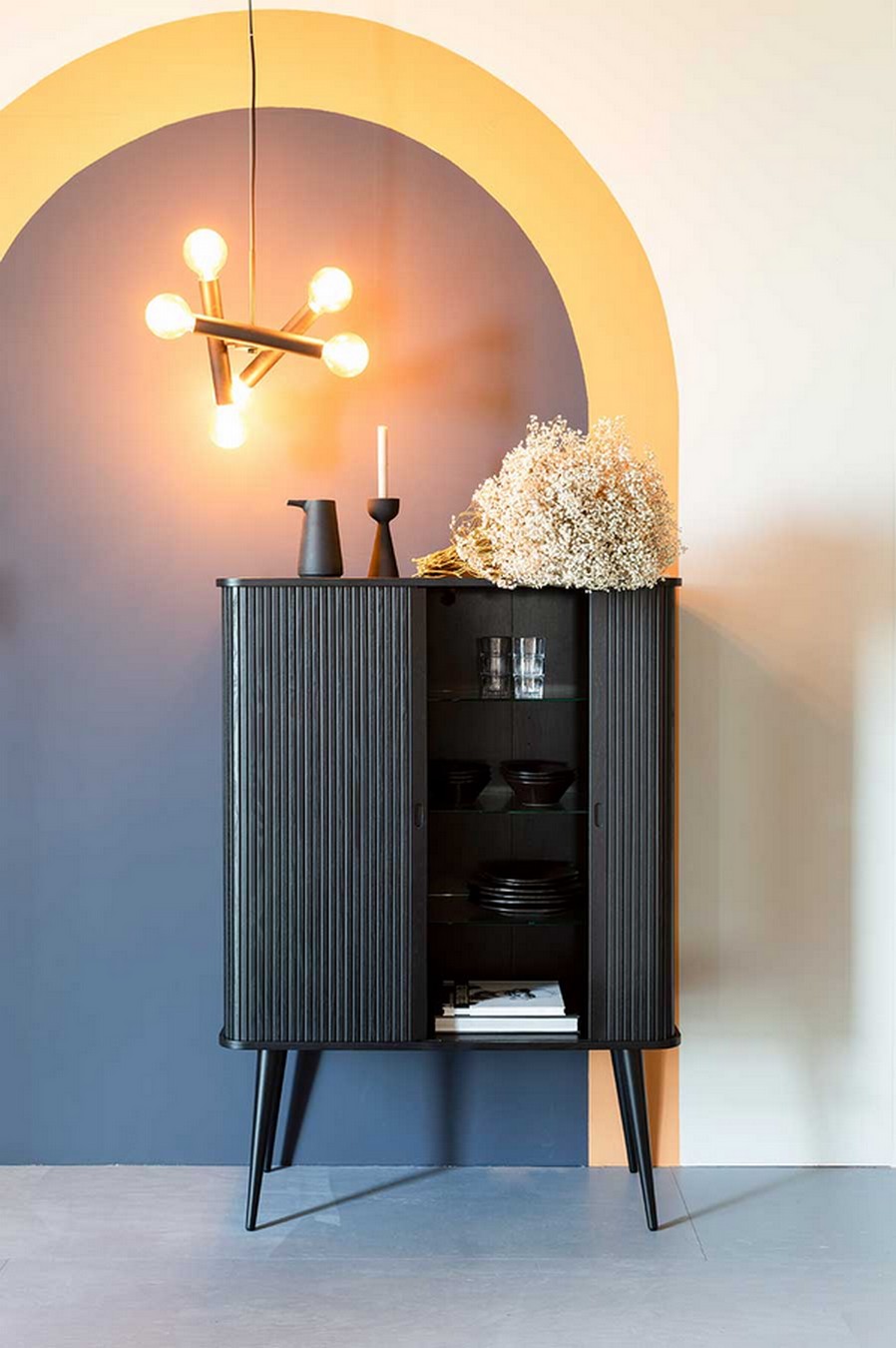 Buffetschrank Barbara Massivholz schwarz