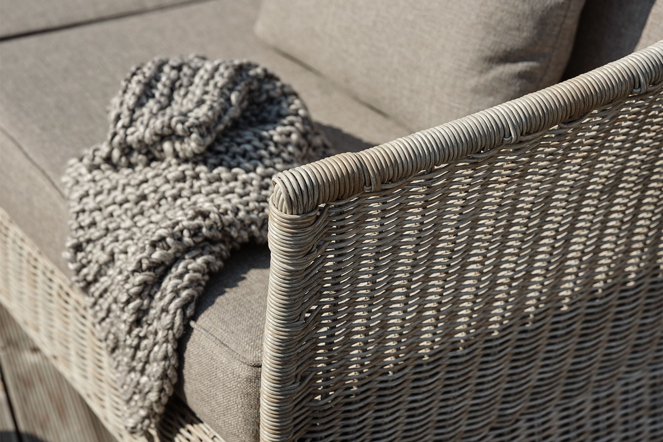 Gartensofa 3-Sitzer Aster Rattan beige