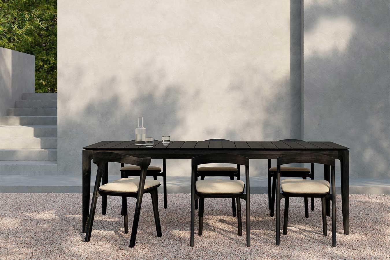 Outdoor Stuhl Bok Teak schwarz