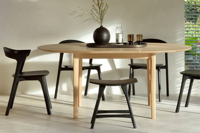 Ausziehtisch Bok Eiche natur rund D 129 > 179 cm