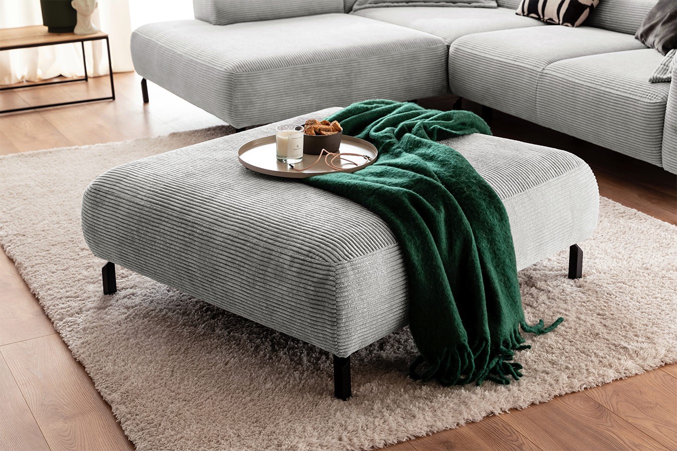 Ecksofa Sarah Cord grau