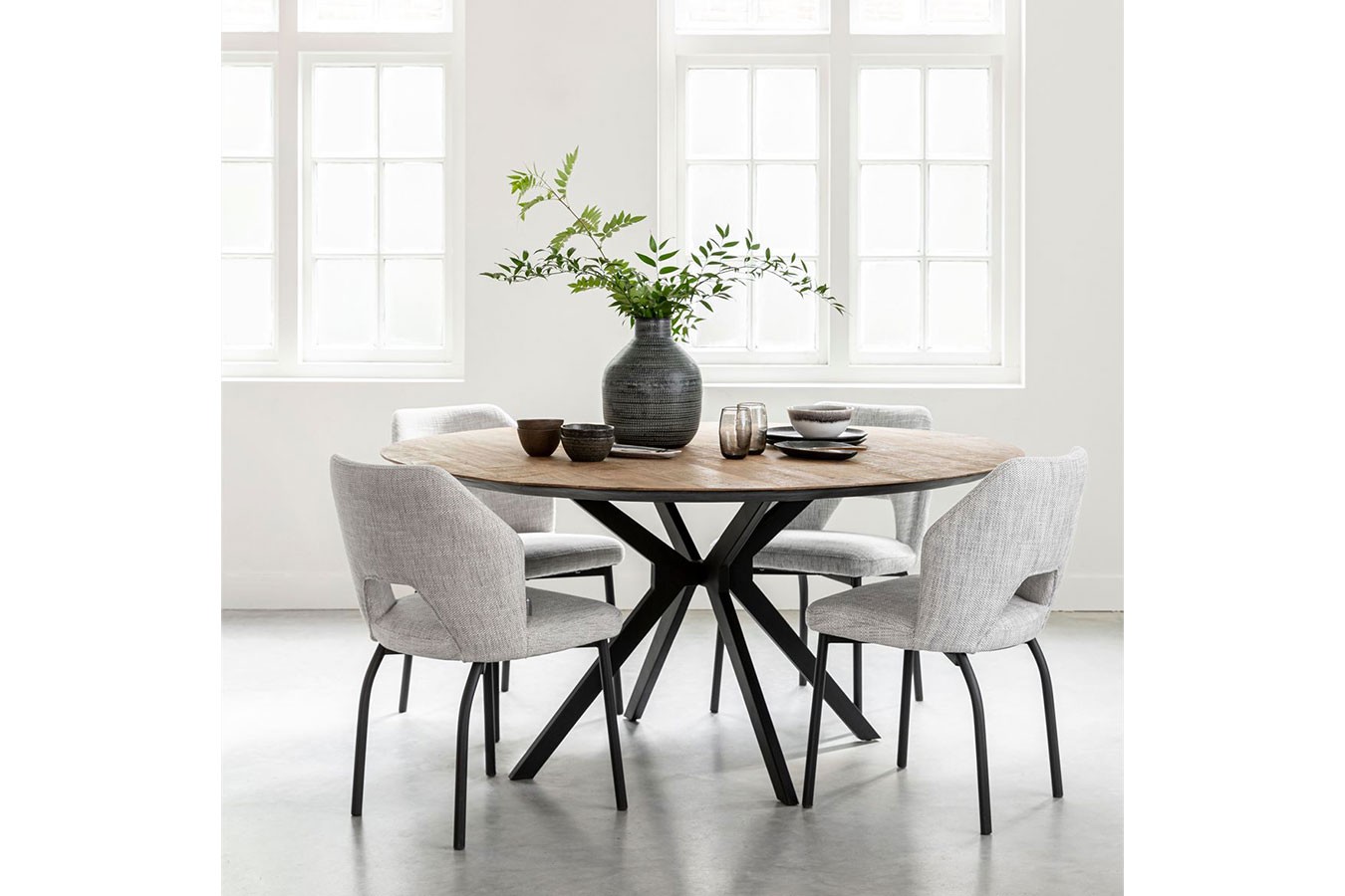 Esstisch Metropole Teak Metall D 130 cm
