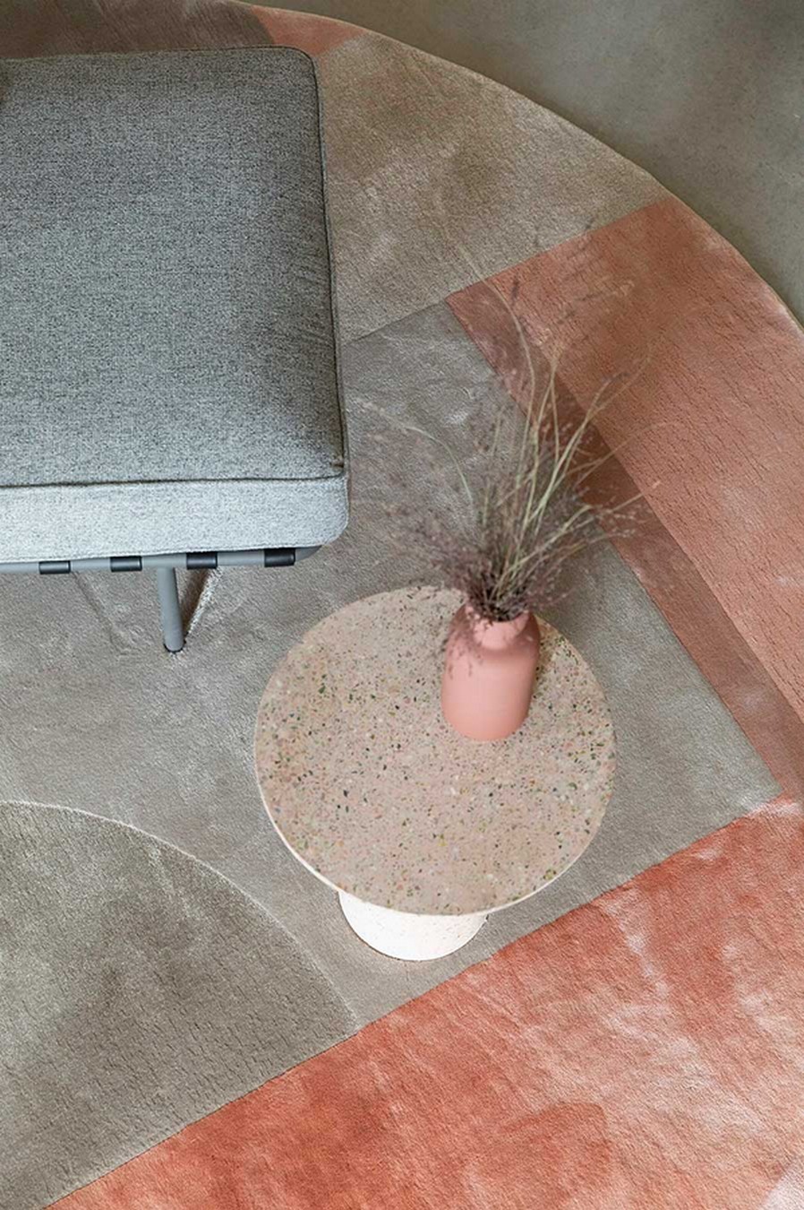 Teppich grau rosa D 240 cm