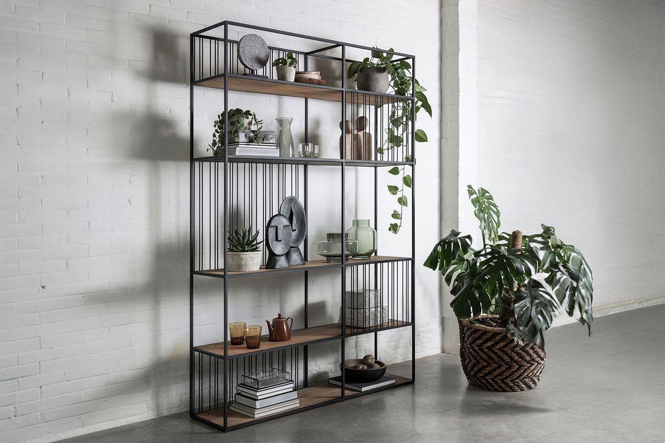 Bücherregal Barra Teak-Metall B 140 cm