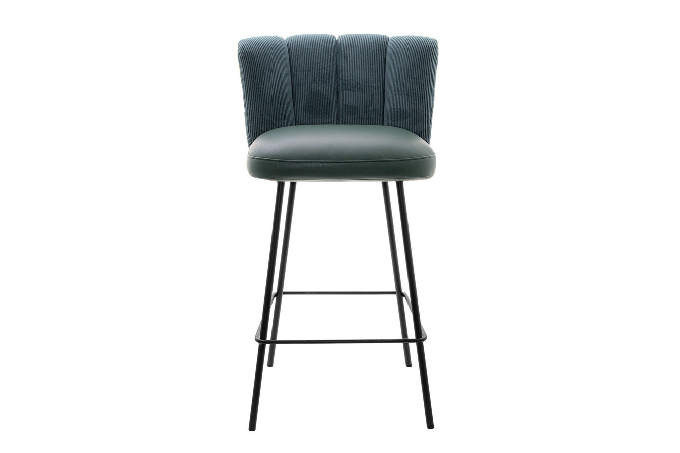 Thekenhocker Gaia Leder blau schmal