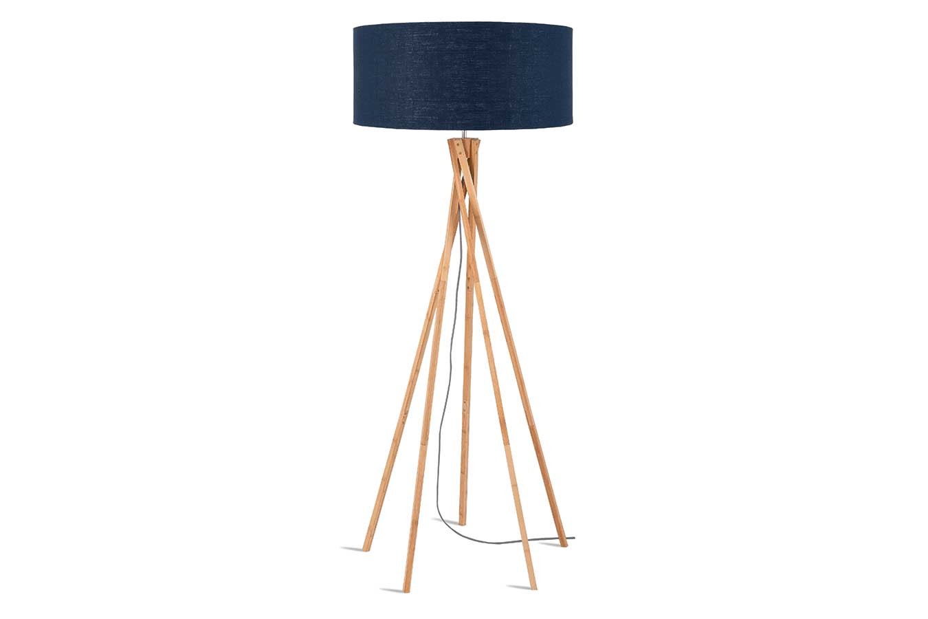 Stehlampe Kilimanjaro Bambus Textil blau