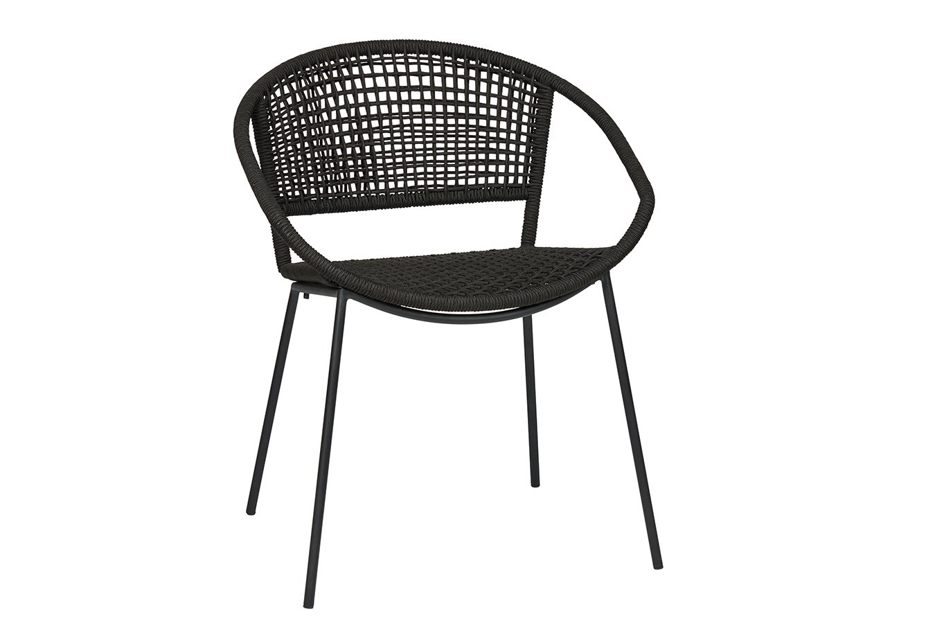 Outdoorstuhl Lario Rattan schwarz
