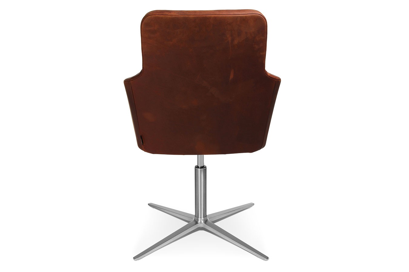 Drehstuhl W-Cube 1 mit Arm Leder braun