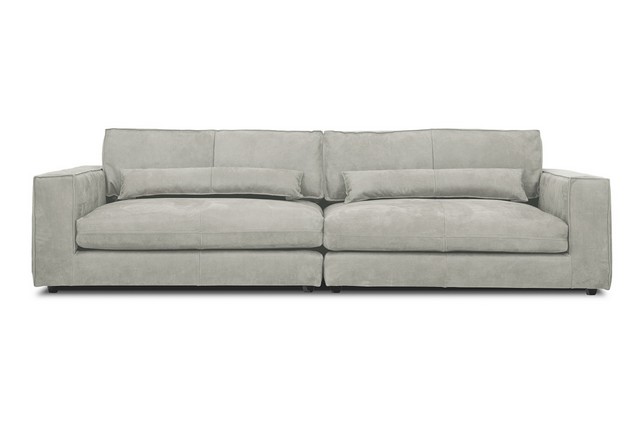 Big Sofa Venezia Leder hellgrau