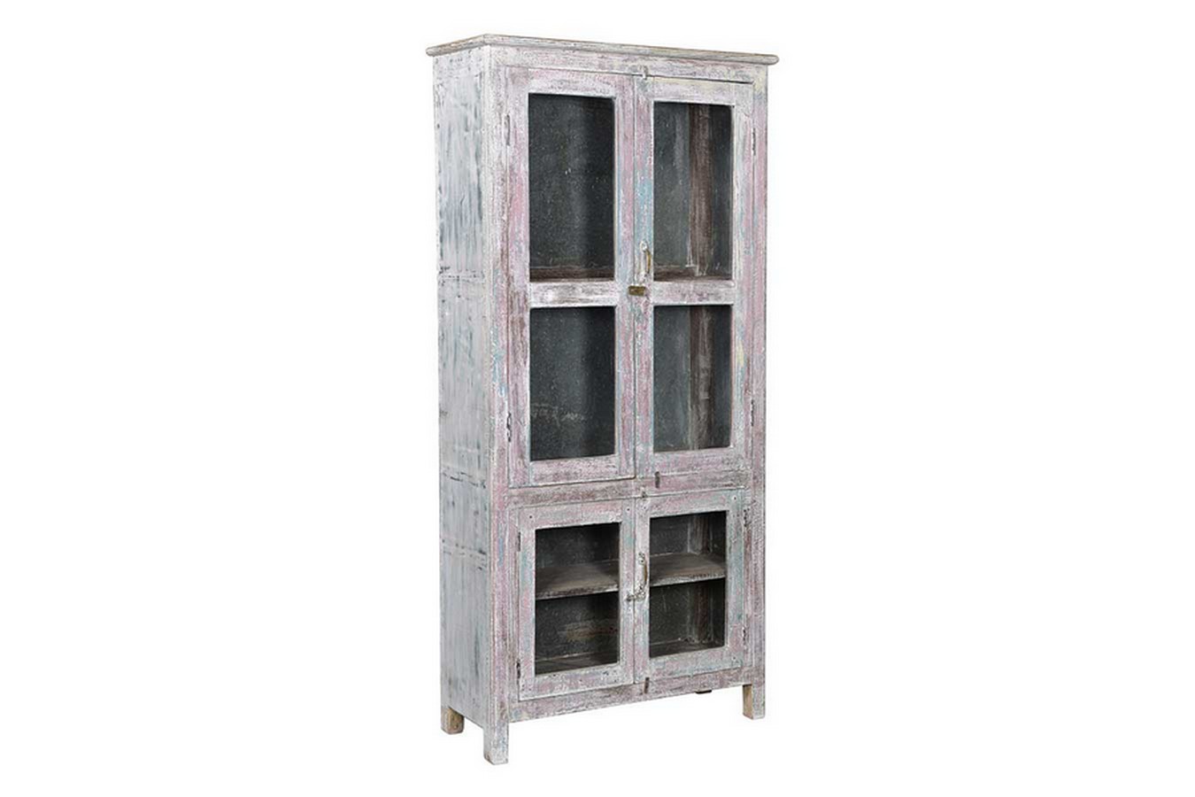 Vitrine Vintage weiß H 194 cm