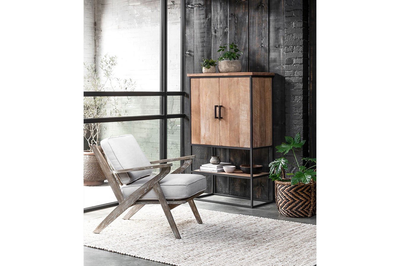 Schrank Timeless Teakholz H 140 cm