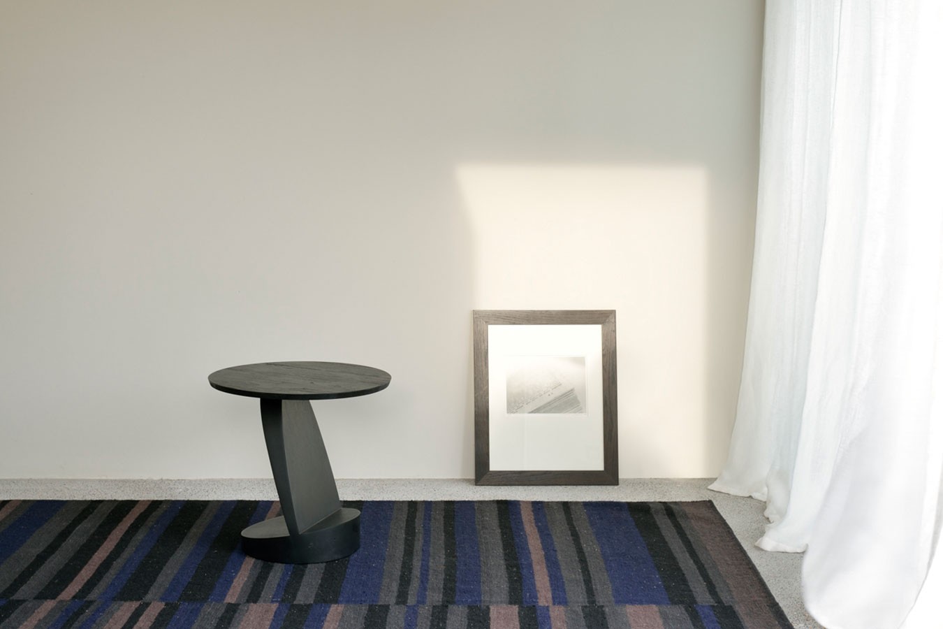 Beistelltisch Oblic Teak schwarz