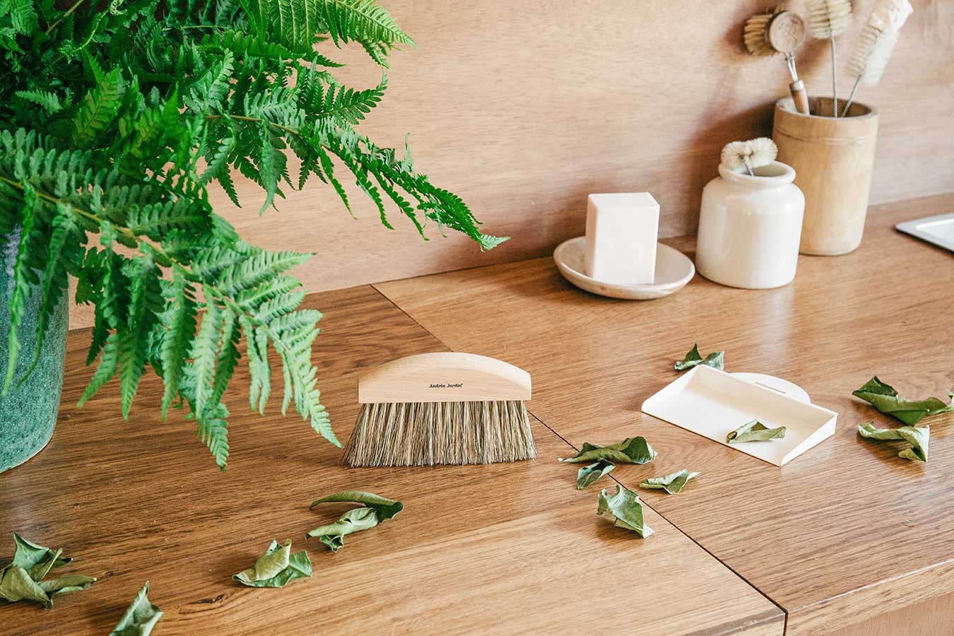 Krümelbesen Set Clynk Natural Collection weiss