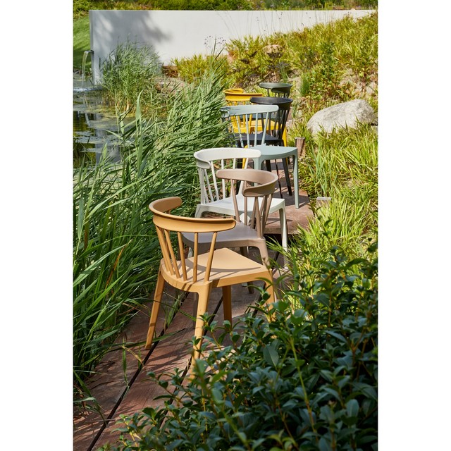 Gartenstuhl Kunststoff beige