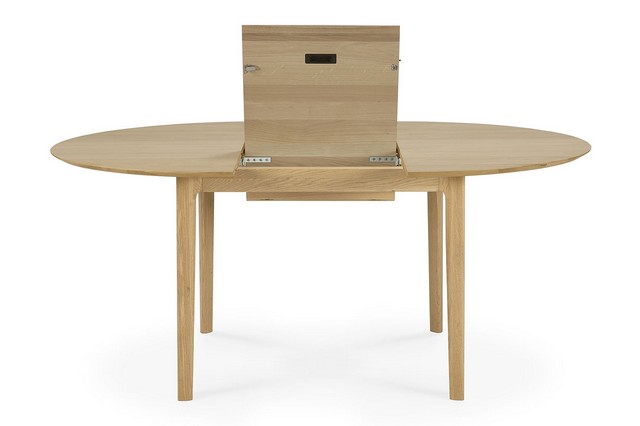 Ausziehtisch Bok Eiche natur rund D 129 > 179 cm
