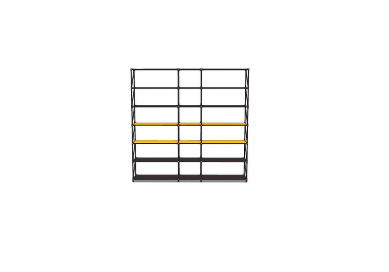 Regal schwarz-gelb H 224 cm