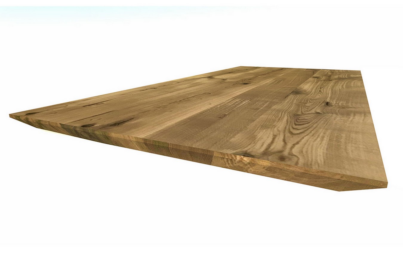 Tischplatte 6,5 cm astige Eiche massiv schweizer Kante ab 60 cmkonfigurierbar
