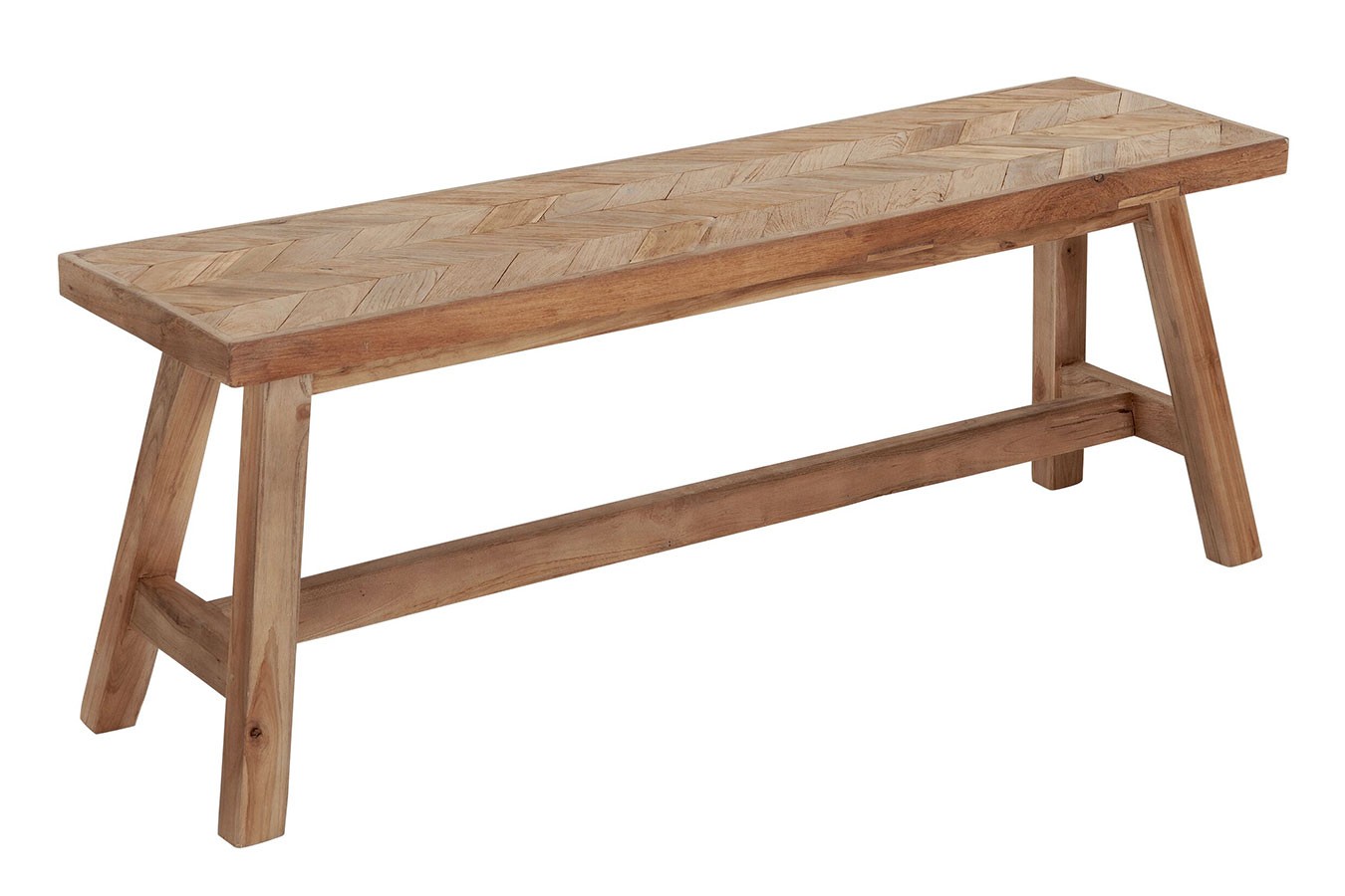 Sitzbank Herringbone recycletes Teakholz B 120 cm