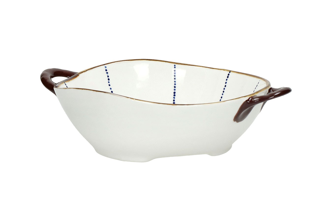 Pastaschale Anafi mit Griff weißblau D 24,5 cm