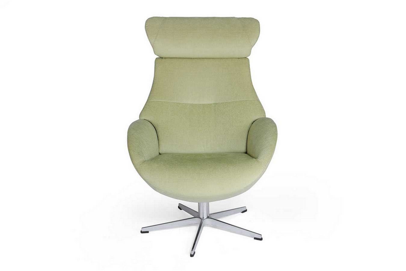 Designer Drehsessel mit Kopfstütze Stoff limette 360 ° drehbar B 79 T84 H 111 cm