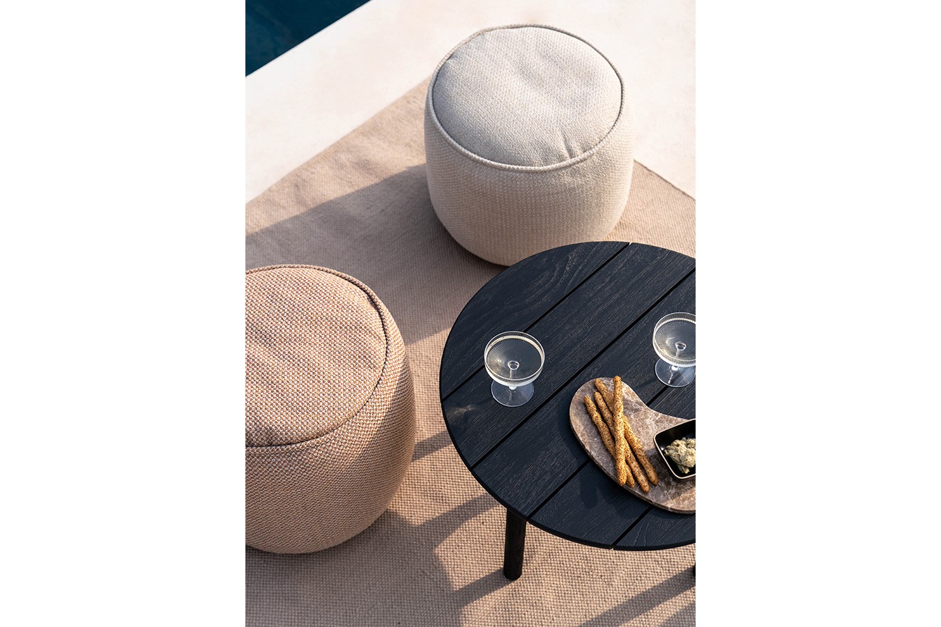 Outdoor Sitzhocker Donut rund braun