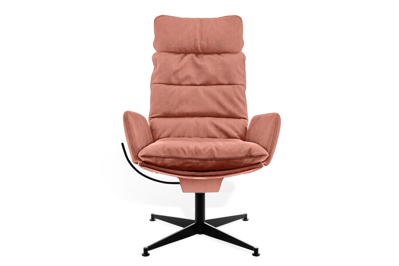 Sessel Arva Lounge Cord altrosa drehbar