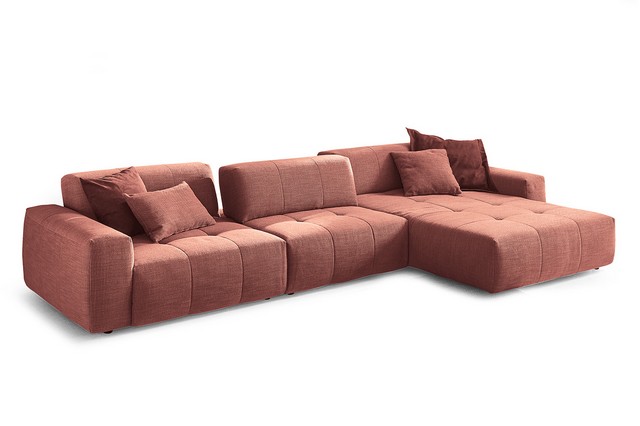 Ecksofa Paddy Stoff flamingo