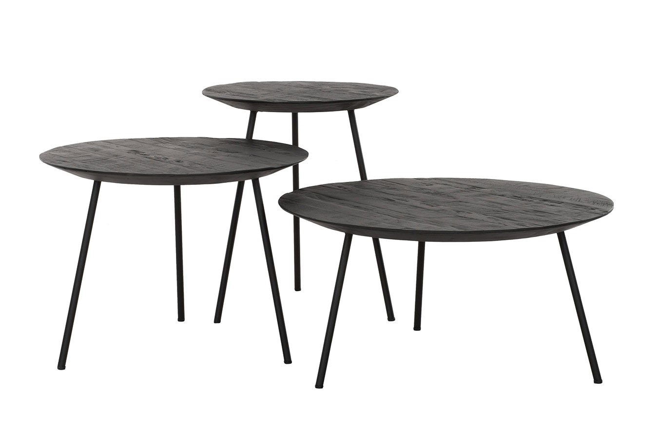 Couchtisch Highlight Teak schwarz rund D 60 cm