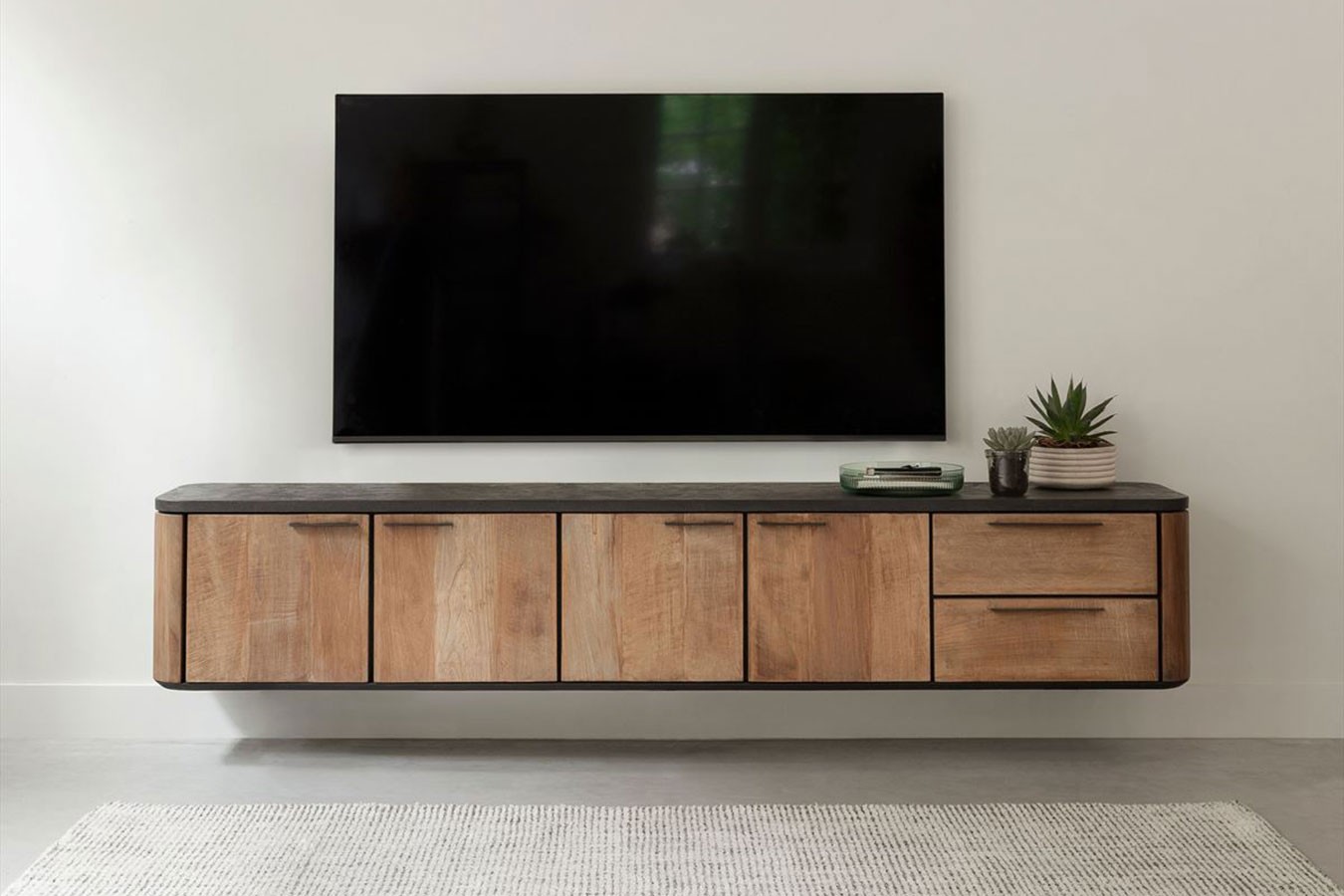 TV-Board Soho hängend Teak B 230 cm