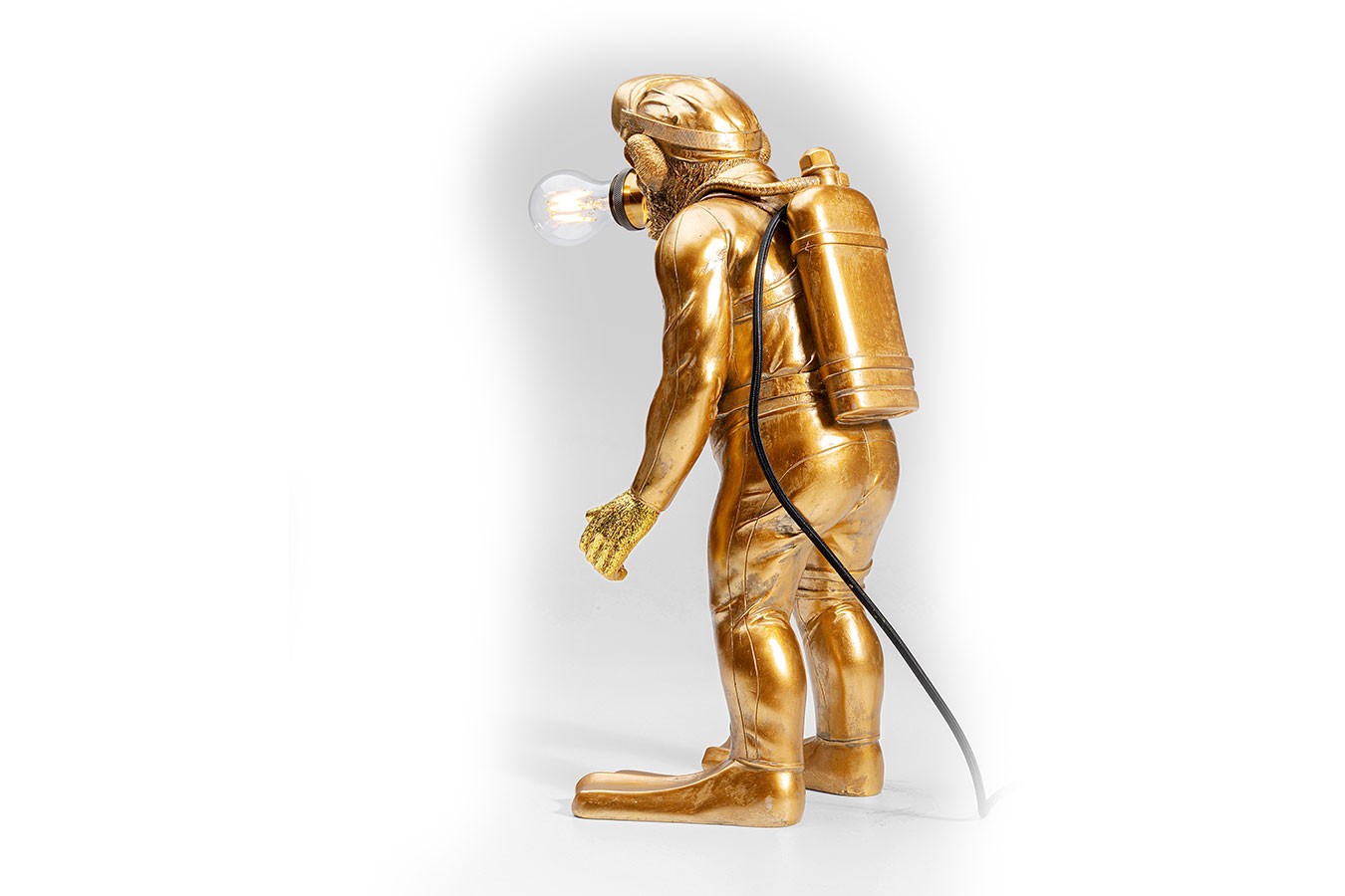 Tischlampe Affe Taucher gold