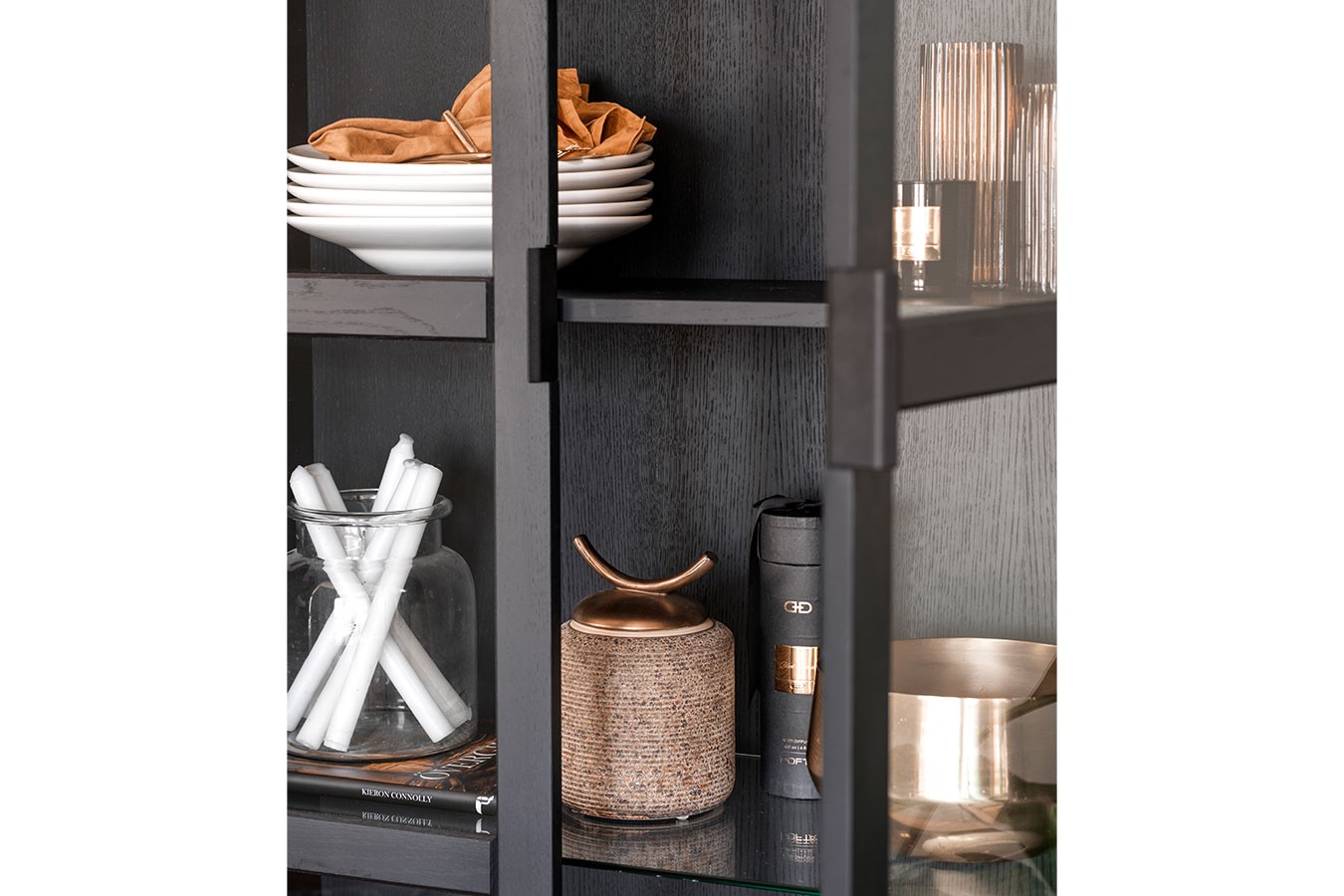 Vitrine Eve Eiche schwarz