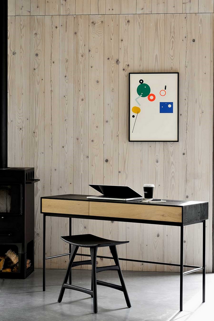 Schreibtisch Blackbird Eiche massiv B 127 cm