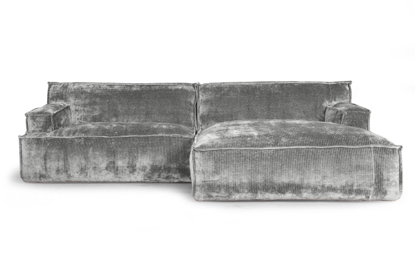 Ecksofa Plantes Cord silber