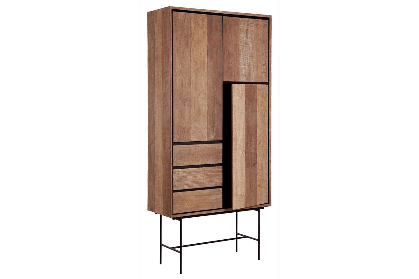 Schrank Metropole Teak Metall 210x100 cm