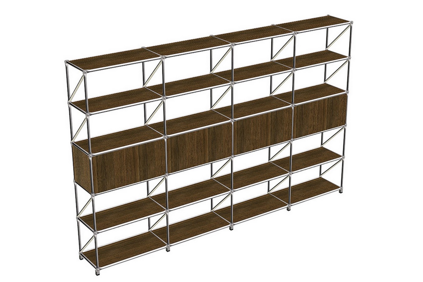 Regalwand System 180 Walnuss B 291 cm
