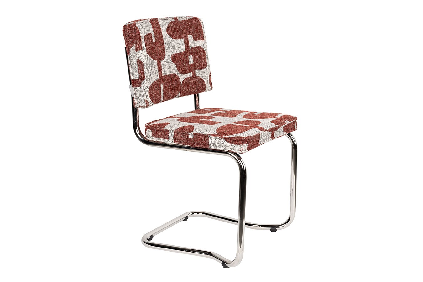 Freischwinger King Retro rotbraun weiss