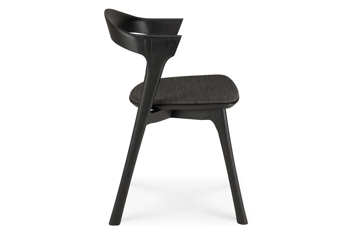 Stuhl Bok Eiche schwarz lackiert mit Sitzkissen schwarz