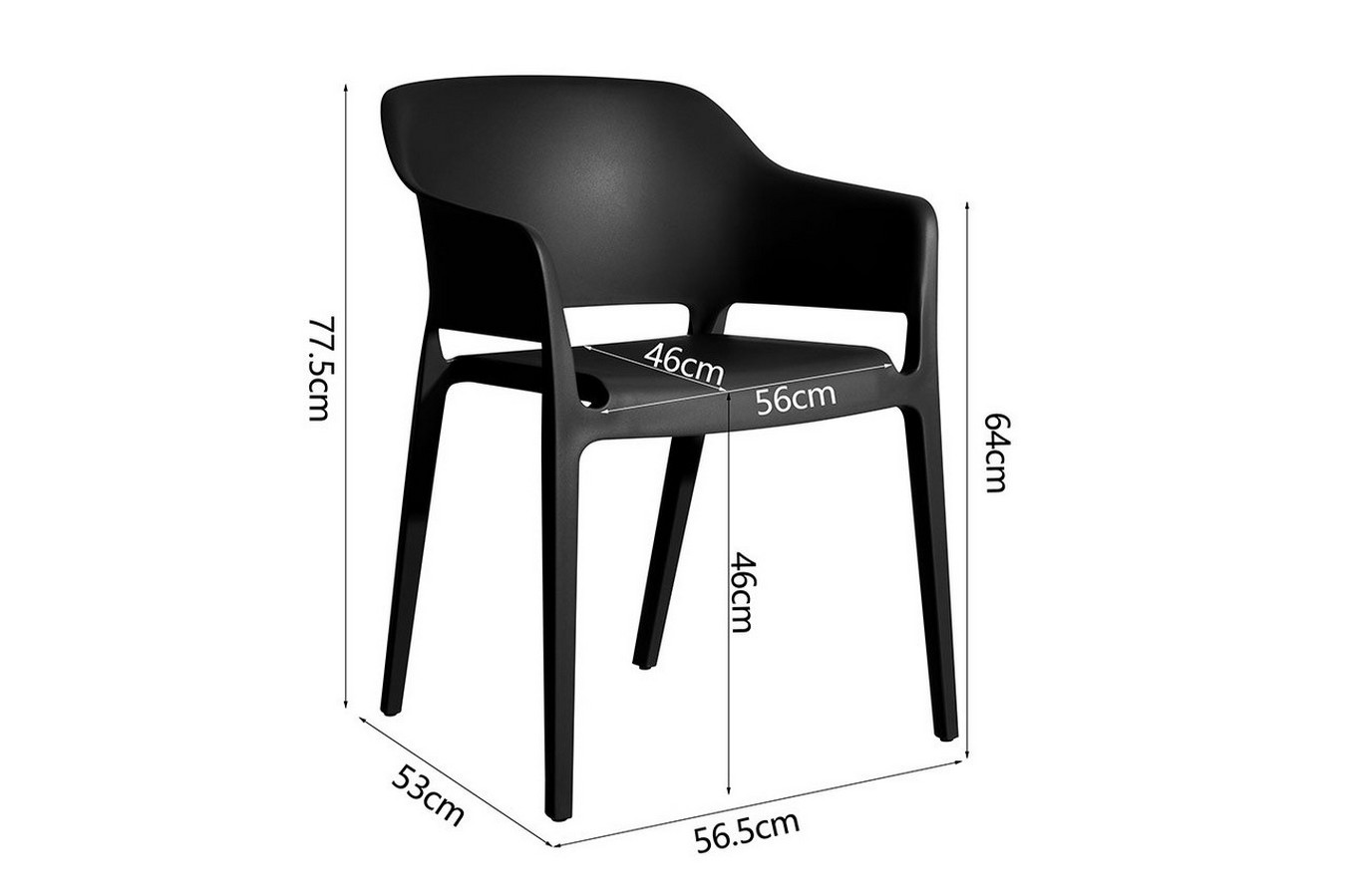 italienischer Designchair Cube mit Armlehne schwarz