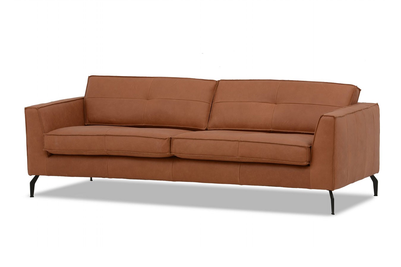 Designersofa Marie 3 Sitzer Leder braun B 215 cm