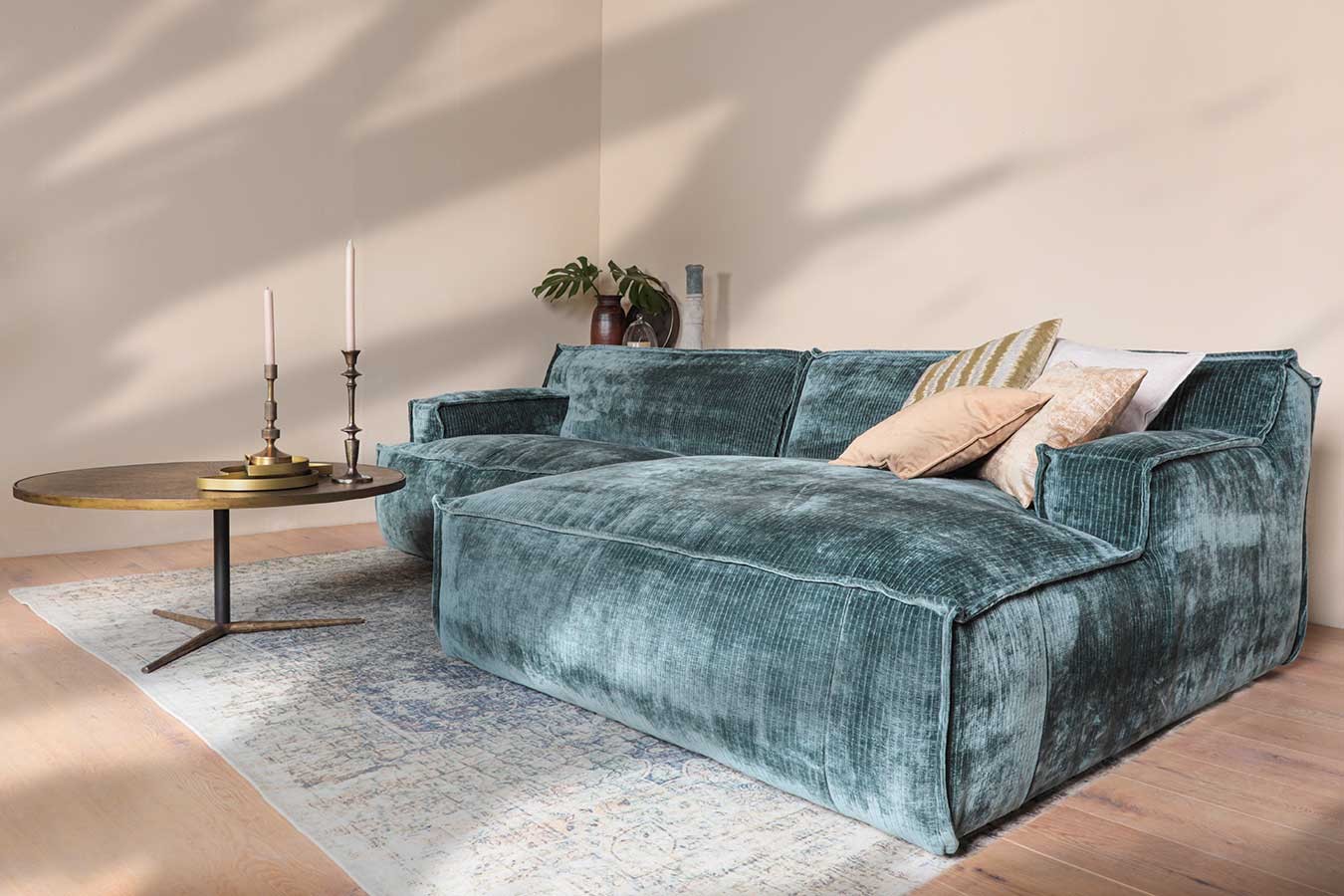 Ecksofa Plantes Cord petrol