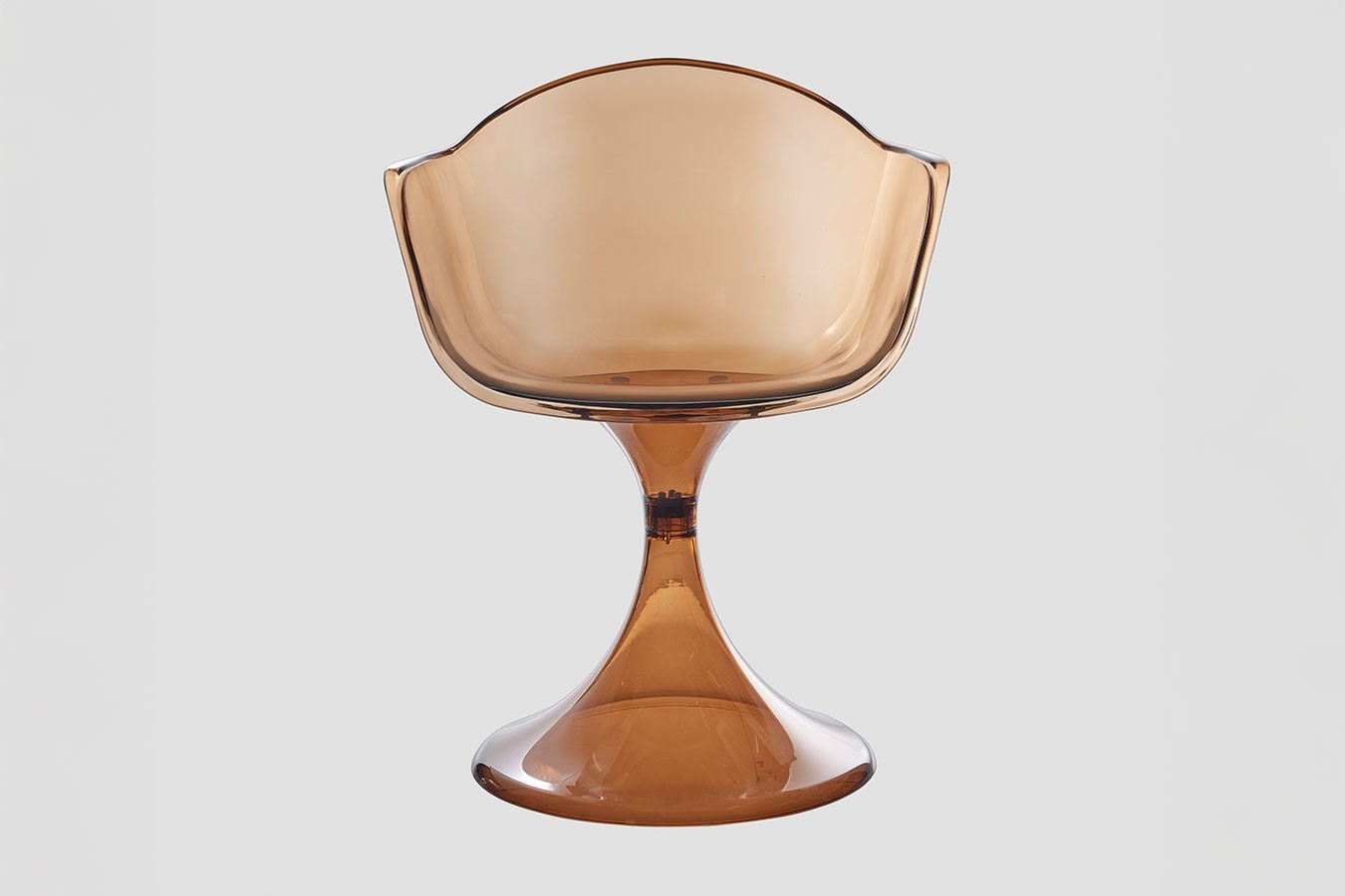 Schalenstuhl Glow braun transparent