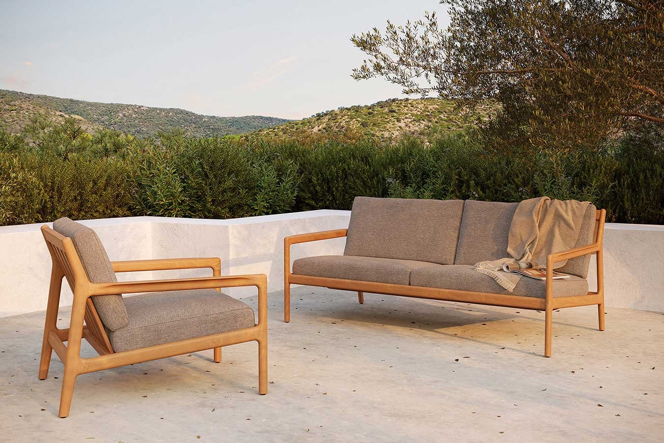 Outdoorsofa Jack Teak mokka 180 cm